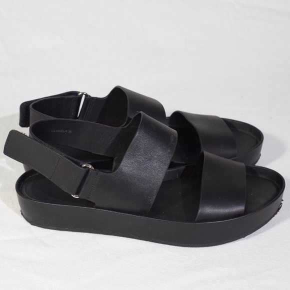 Black Marett Leather Platform Sandal, Black - Picture 5 of 8
